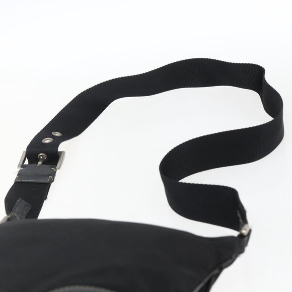 PRADA Shoulder Bag Nylon Black Silver Auth bs33078