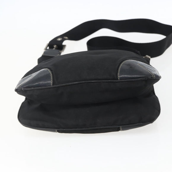 PRADA Shoulder Bag Nylon Black Silver Auth bs33078