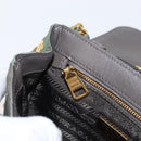 PRADA Chain Shoulder Bag Nylon Khaki Gold Auth bs33079-22