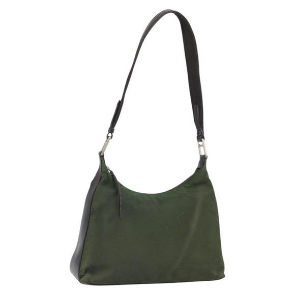 PRADA Shoulder Bag Nylon Khaki Auth bs33080