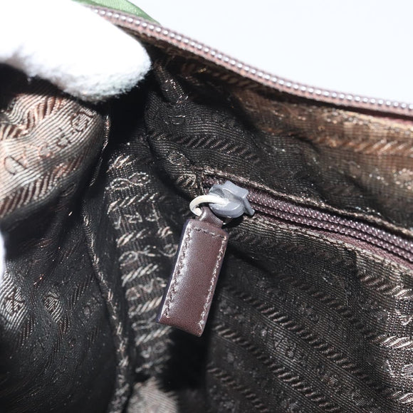 PRADA Shoulder Bag Nylon Khaki Auth bs33080
