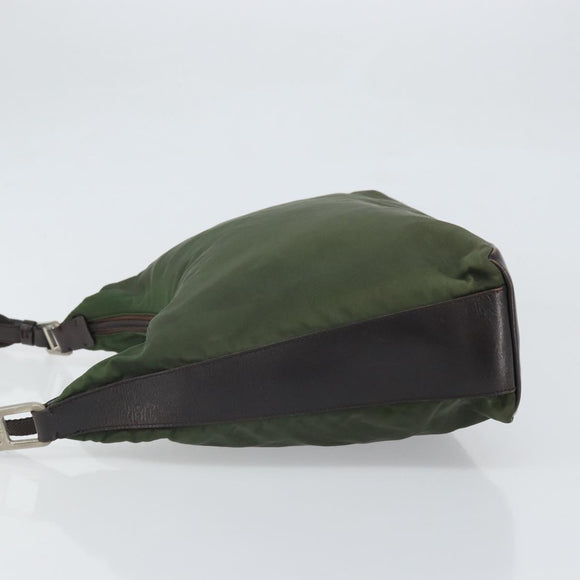 PRADA Shoulder Bag Nylon Khaki Auth bs33080