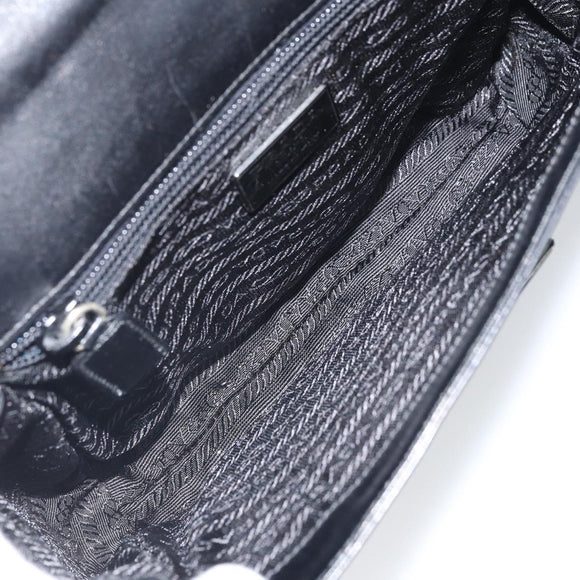 PRADA Shoulder Bag Leather Black Auth bs33081
