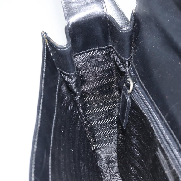 PRADA Shoulder Bag Leather Black Auth bs33081