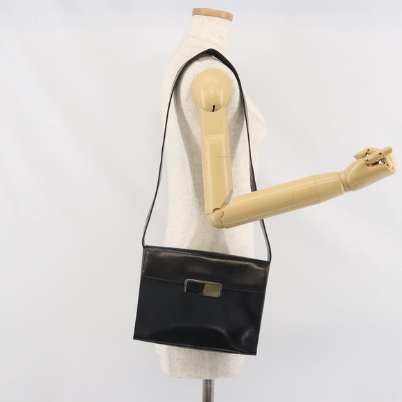 PRADA Shoulder Bag Leather Black Auth bs33081