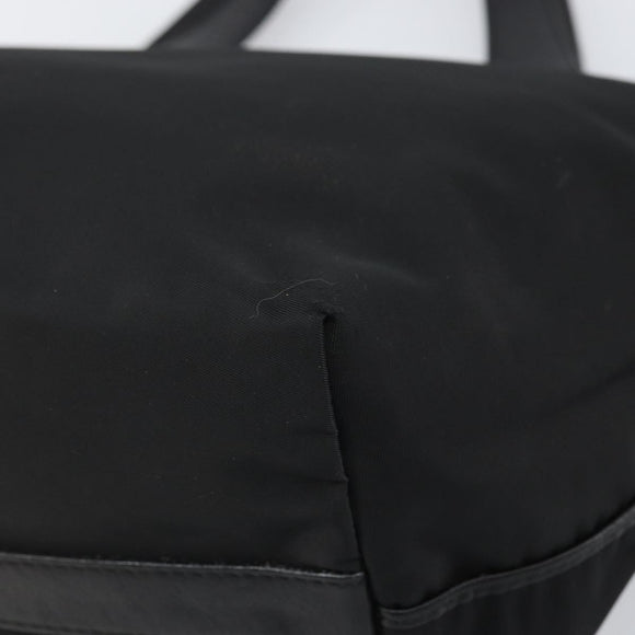 BURBERRY Hand Bag Nylon Black Silver Auth bs33085