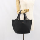BURBERRY Hand Bag Nylon Black Silver Auth bs33085-21