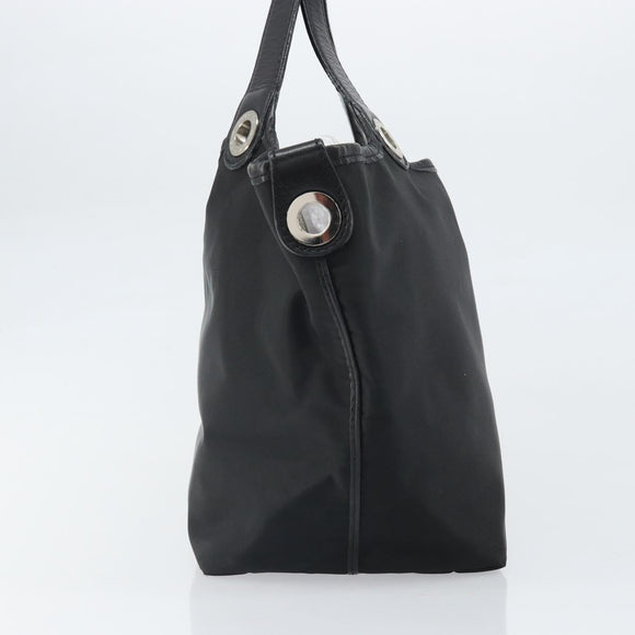 BURBERRY Hand Bag Nylon Black Silver Auth bs33085