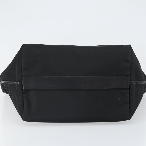 BURBERRY Hand Bag Nylon Black Silver Auth bs33085