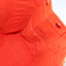 HERMES Sac De Plage Tote Bag Canvas Orange Silver Auth bs33086-11