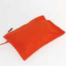 HERMES Sac De Plage Tote Bag Canvas Orange Silver Auth bs33086-18