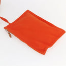 HERMES Sac De Plage Tote Bag Canvas Orange Silver Auth bs33086-19