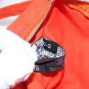 HERMES Sac De Plage Tote Bag Canvas Orange Silver Auth bs33086-12