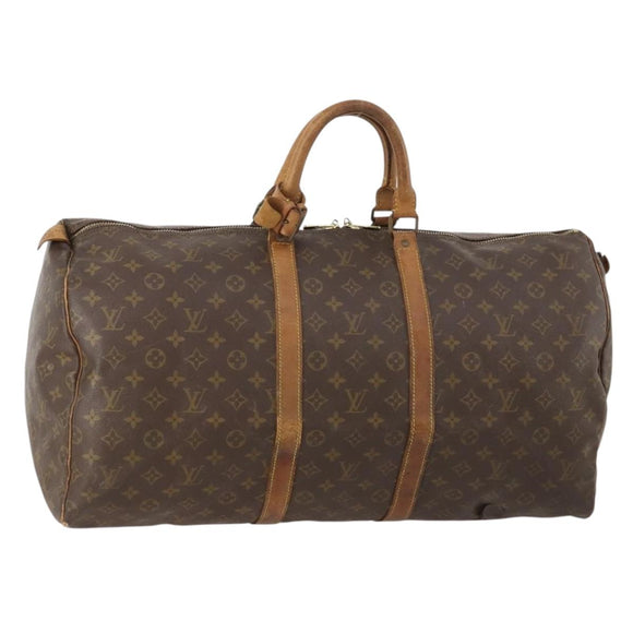 LOUIS VUITTON Monogram Keepall 55 Boston Bag M41424 LV Auth bs33096