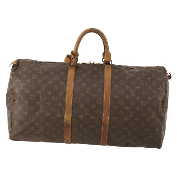 LOUIS VUITTON Monogram Keepall 55 Boston Bag M41424 LV Auth bs33096