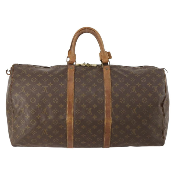 LOUIS VUITTON Monogram Keepall 55 Boston Bag M41424 LV Auth bs33096
