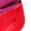 CHANEL Choco Bar Hand Bag Lamb Skin Orange Gold CC Auth bs33102-27