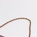 CHANEL Choco Bar Hand Bag Lamb Skin Orange Gold CC Auth bs33102-8