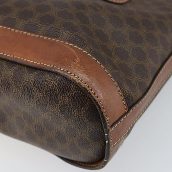 CELINE Macadam Canvas Hand Bag PVC Leather Brown Gold Auth bs33103