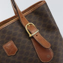 CELINE Macadam Canvas Hand Bag PVC Leather Brown Gold Auth bs33103-9