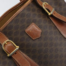 CELINE Macadam Canvas Hand Bag PVC Leather Brown Gold Auth bs33103-18