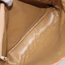 CELINE Macadam Canvas Hand Bag PVC Leather Brown Gold Auth bs33103-10
