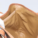 CELINE Macadam Canvas Hand Bag PVC Leather Brown Gold Auth bs33103-20