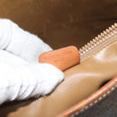 CELINE Macadam Canvas Hand Bag PVC Leather Brown Gold Auth bs33103-12