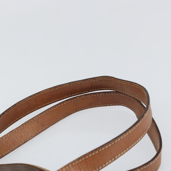 CELINE Macadam Canvas Hand Bag PVC Leather Brown Gold Auth bs33103