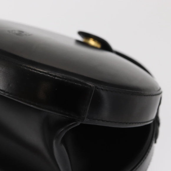 LOEWE Hand Bag Leather Black Gold Auth bs33105