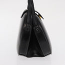 LOEWE Hand Bag Leather Black Gold Auth bs33105-4