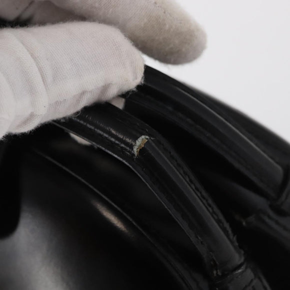 LOEWE Hand Bag Leather Black Gold Auth bs33105