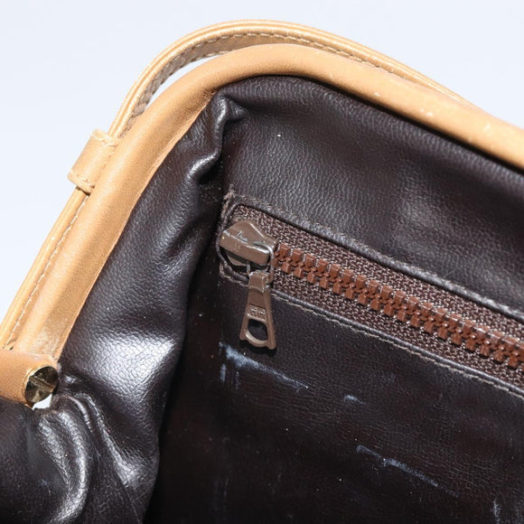 CELINE Macadam Canvas Shoulder Bag PVC Beige Gold Auth bs33106