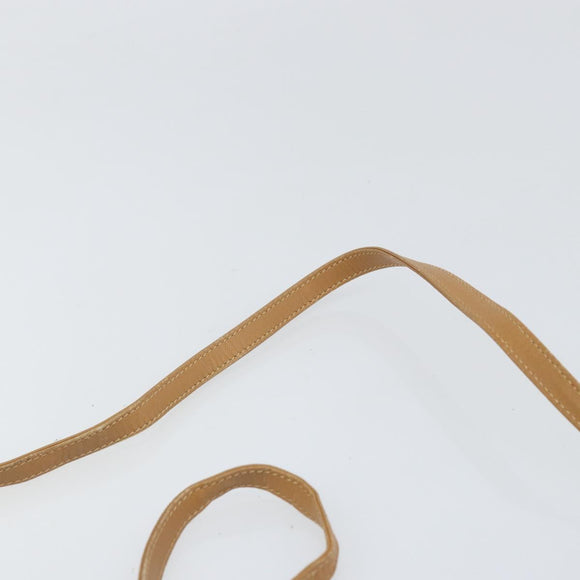 CELINE Macadam Canvas Shoulder Bag PVC Beige Gold Auth bs33106