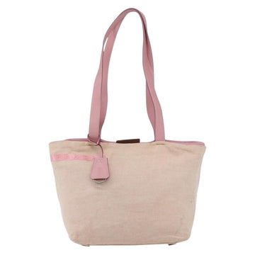 PRADA Tote Bag Canvas Pink Silver Auth bs33108 - 0