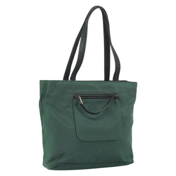 PRADA Tote Bag Nylon Green Silver Auth bs33109