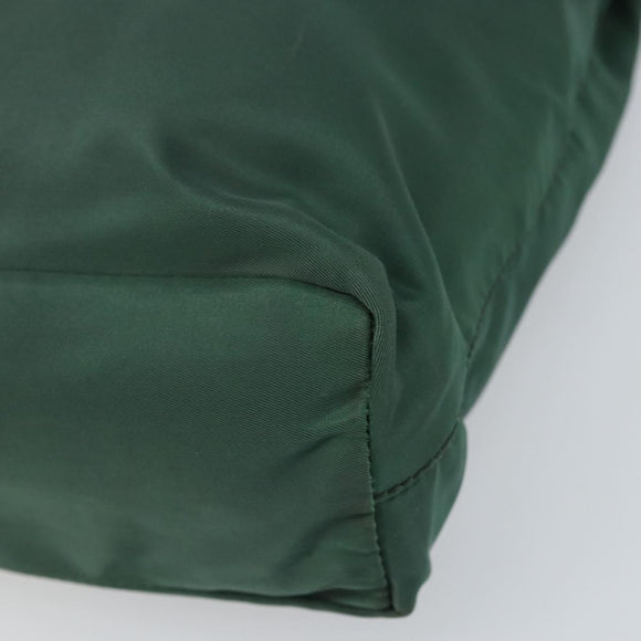 PRADA Tote Bag Nylon Green Silver Auth bs33109