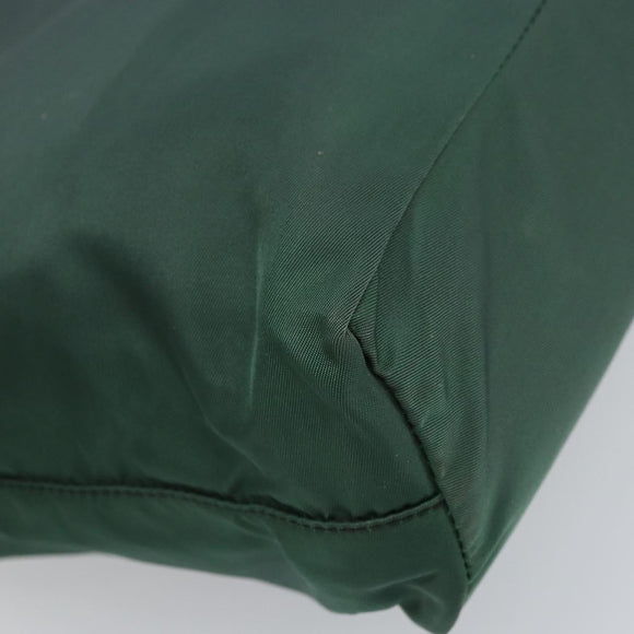 PRADA Tote Bag Nylon Green Silver Auth bs33109
