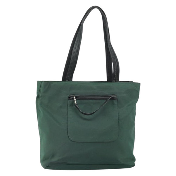 PRADA Tote Bag Nylon Green Silver Auth bs33109