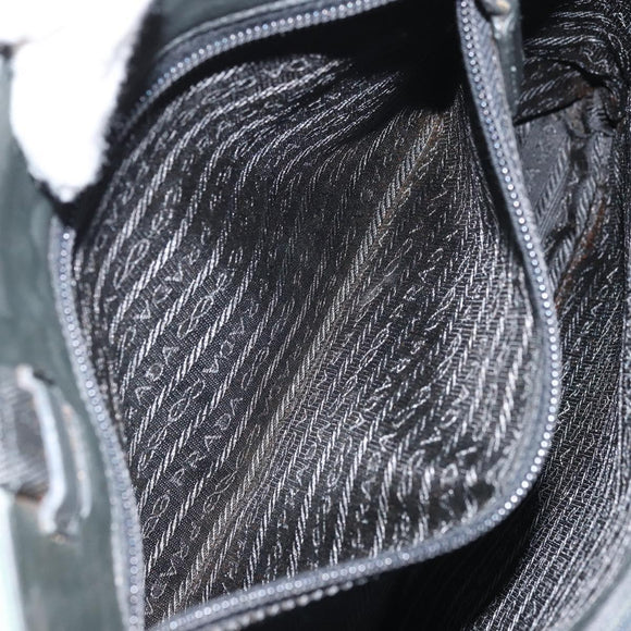 PRADA Tote Bag Nylon Green Silver Auth bs33109