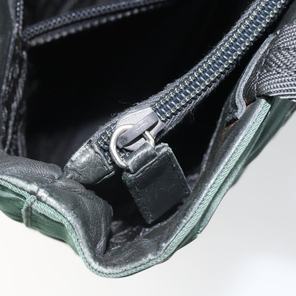 PRADA Tote Bag Nylon Green Silver Auth bs33109