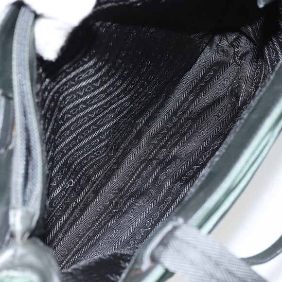 PRADA Tote Bag Nylon Green Silver Auth bs33109