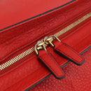 MCM Hand Bag Leather Red Gold Auth bs33111-20