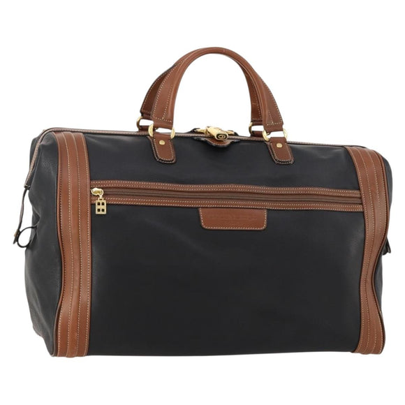 BALENCIAGA Boston Bag Leather Black Gold Auth bs33113