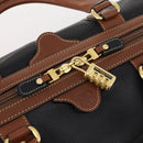 BALENCIAGA Boston Bag Leather Black Gold Auth bs33113-10