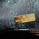 BALENCIAGA Boston Bag Leather Black Gold Auth bs33113-21