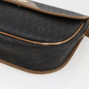 Christian Dior Honeycomb Canvas Shoulder Bag PVC Black Gold Auth bs33115-10