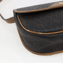 Christian Dior Honeycomb Canvas Shoulder Bag PVC Black Gold Auth bs33115-11