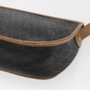 Christian Dior Honeycomb Canvas Shoulder Bag PVC Black Gold Auth bs33115-12