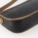 Christian Dior Honeycomb Canvas Shoulder Bag PVC Black Gold Auth bs33115-13